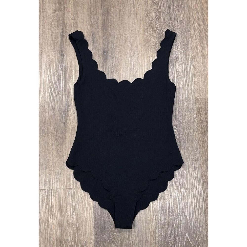 Marysia Palm Springs Maillot One Piece Swimsuit Womens Medium Black Scalloped